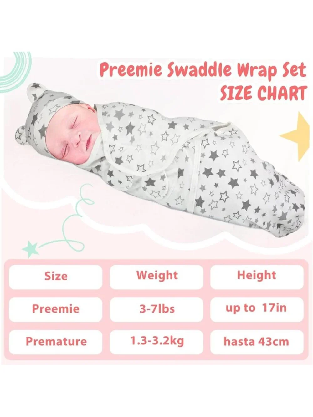 Cozy 4-Pack Swaddle Blankets with Matching Hats for Newborns and Infants